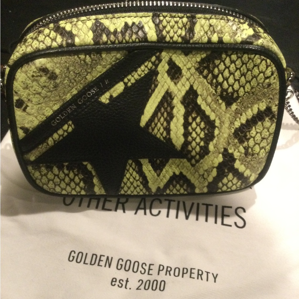 Golden Goose Snake Skin Crossbody Leather Bag